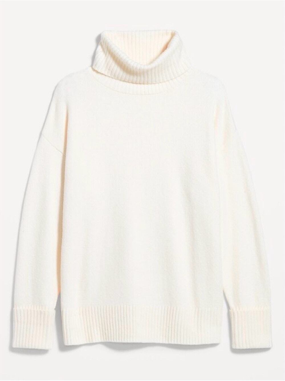 Old Navy Women's Cream SoSoft Turtleneck Tunic Sweater Size Medium